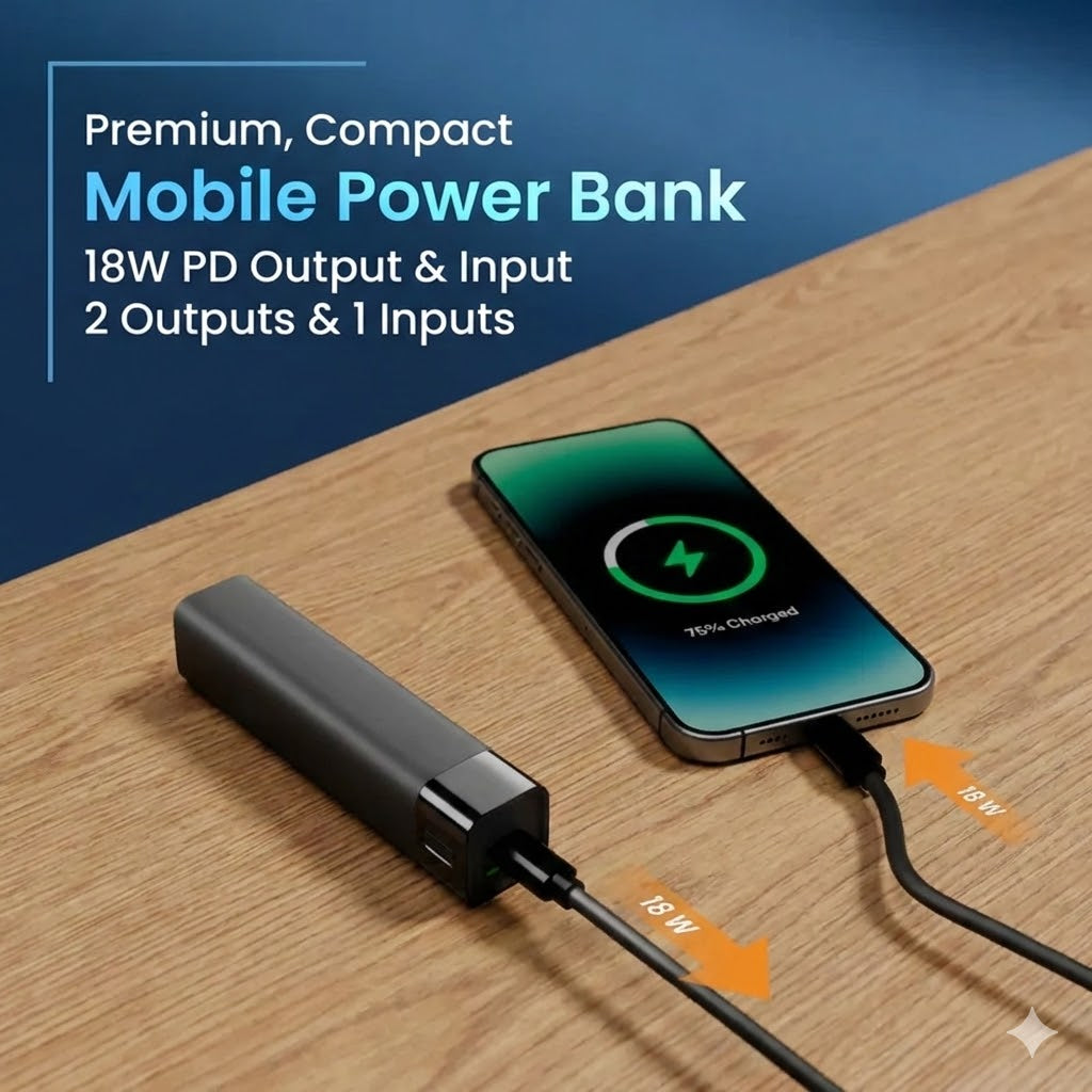 Mini Power Bank 5000mAh – 18W Fast Charge – Moerdonstore