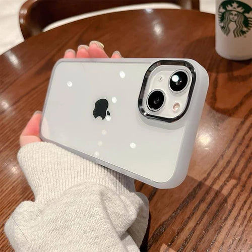Metal Camera Lens CELL Hard Acrylic case For iphone