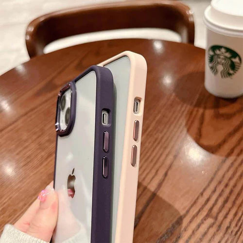 Metal Camera Lens CELL Hard Acrylic case For iphone