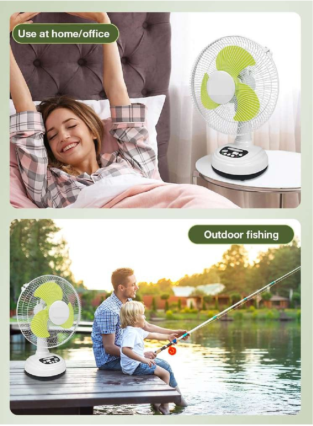 Coolnut 16" Rechargeable 15W Solar Table Fan with 12000 mAh Battery
