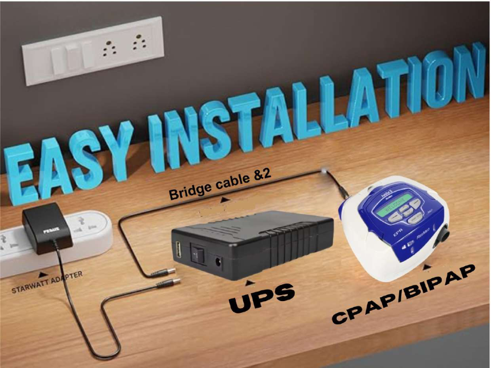 UPS for CPAP BiPAP 24V- 4AMP 25000 mAh Battery