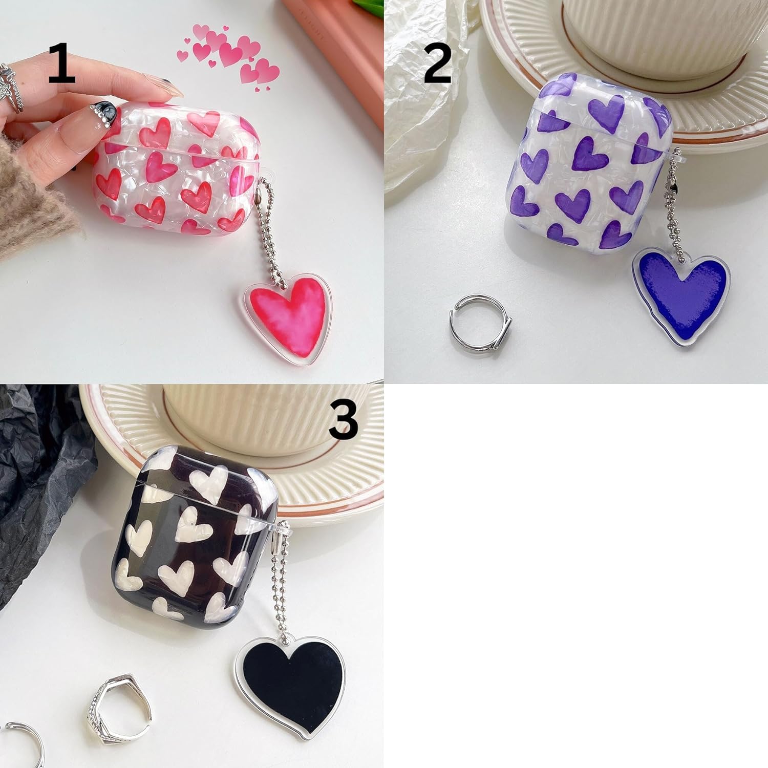 iPhone Airpod Cover with Pink Heart Girls Case