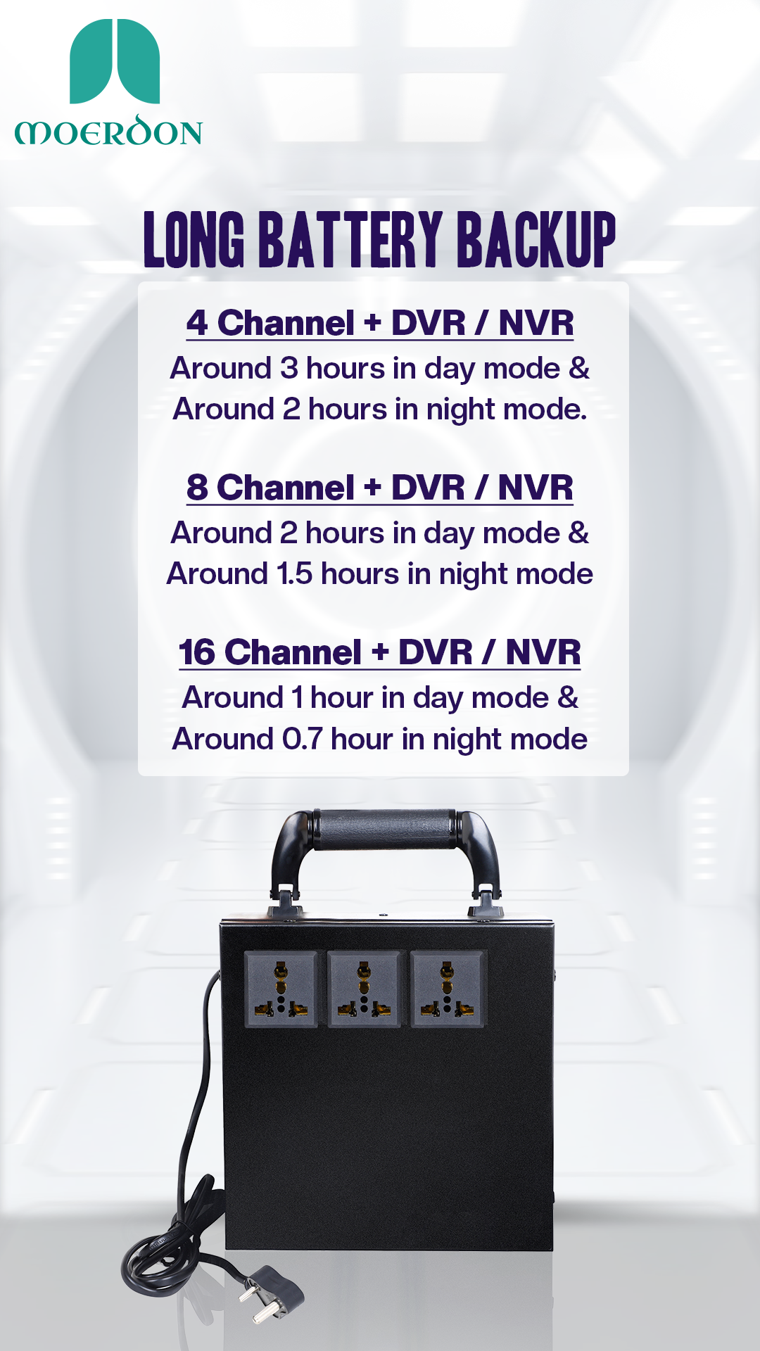Moerdon 500W Portable 15Ah UPS for All types of CCTV Cameras, WI-FI Routers