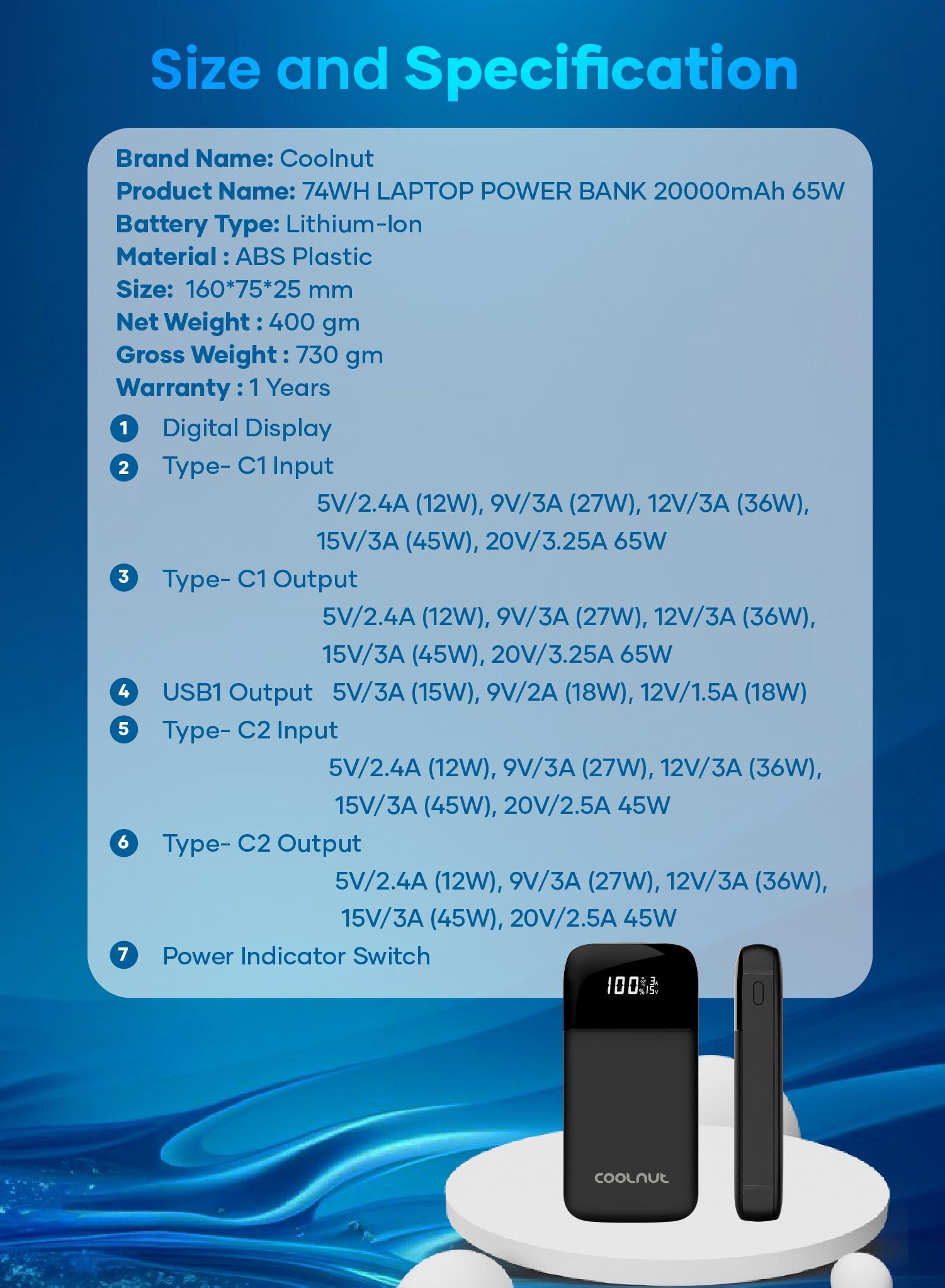 20000mah Laptop Power Bank