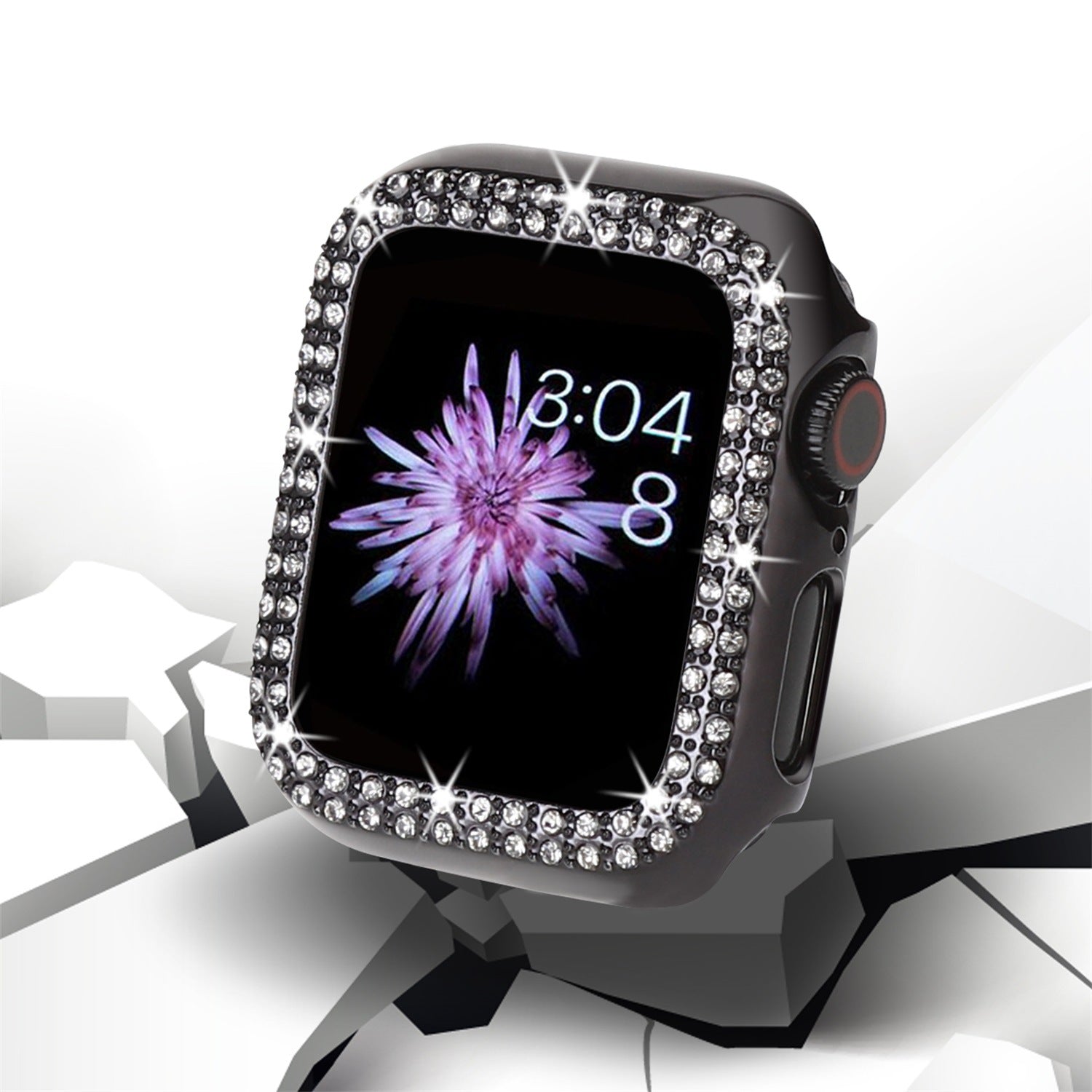 Watch Band For Watch pu Leather Metal Glitter Bling Strap Watch Series 41 mm