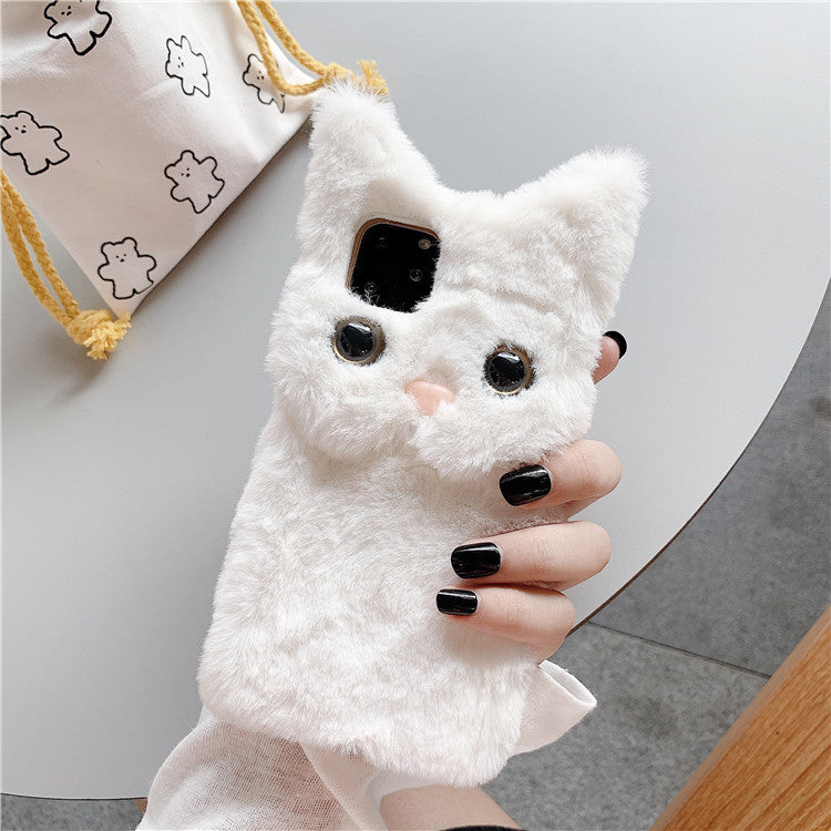 Hot cute cat fur TPU cartoon cover soft fluffy Iphone