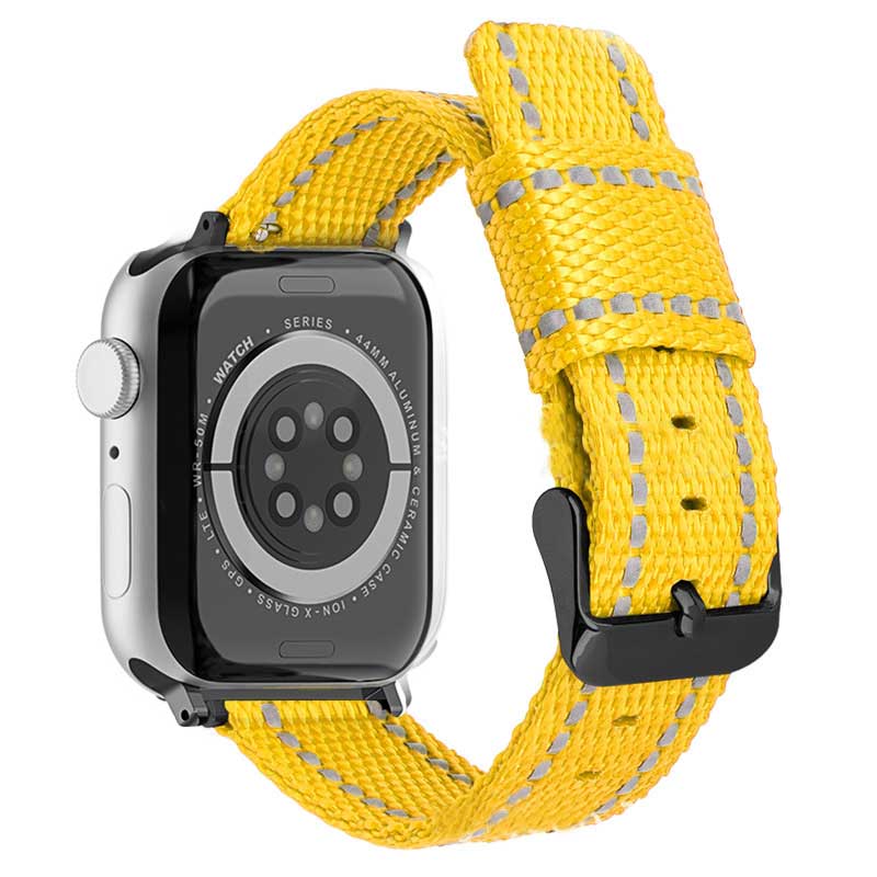 Exclusive Nylon Watch Band Belt with Metal Clasp - Yellow