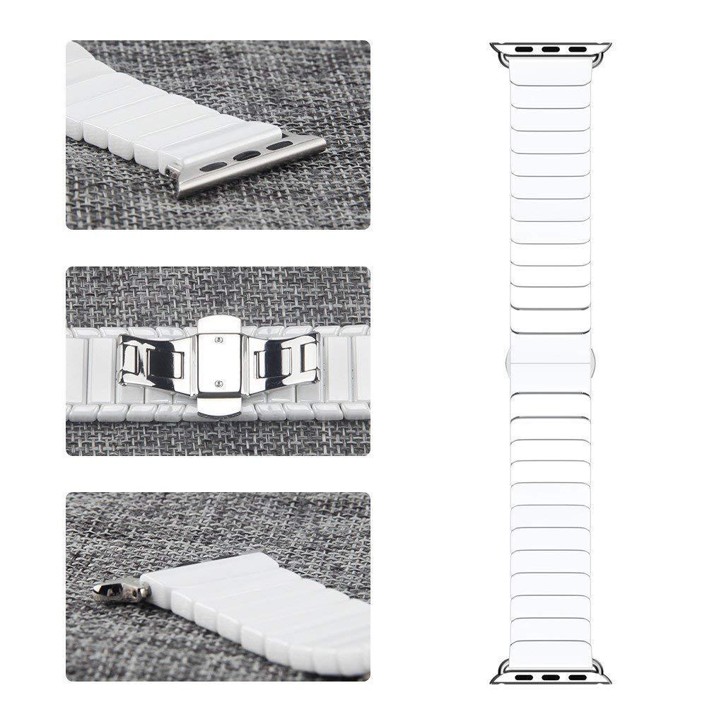 Ultra Luxury Titanium Finish Metal Magnetic Chain Strap Compatible for iWatch Matt Stainless Steel Full Magnetic Adjustable Band