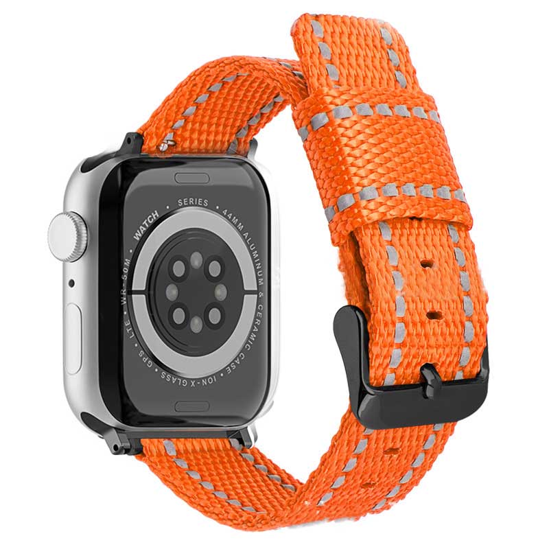 Exclusive Nylon Watch Band Belt with Metal Clasp 41mm - Orange