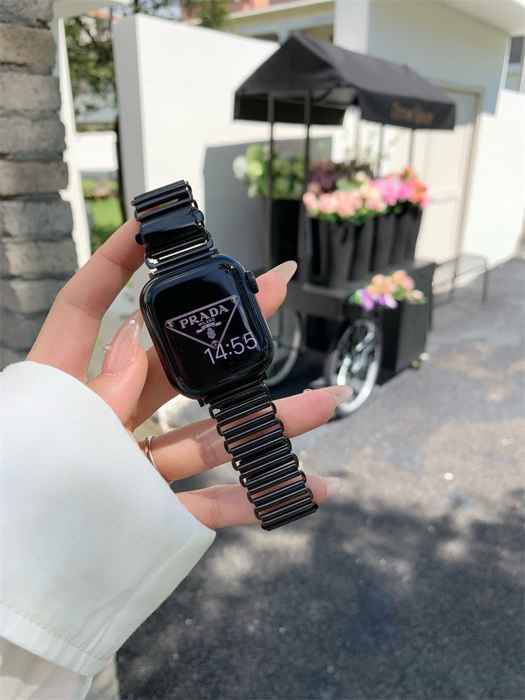 Luxury Jewelry Buckle Stainless Watchband 41mm