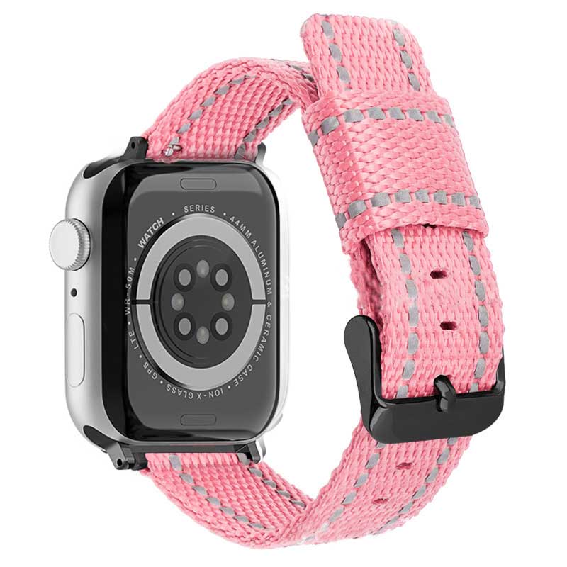 Exclusive Nylon Watch Band Belt with Metal Clasp - Pink
