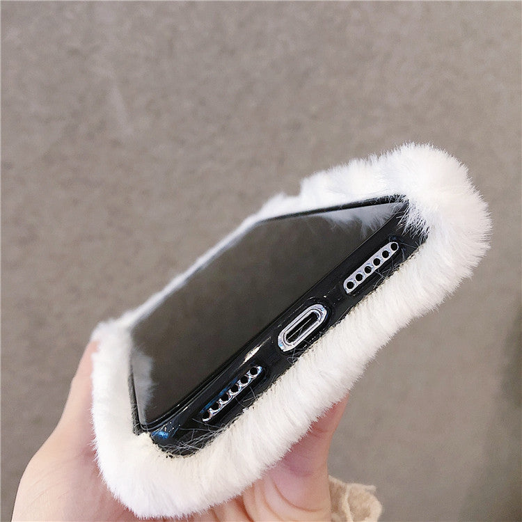 Hot cute cat fur TPU cartoon cover soft fluffy Iphone