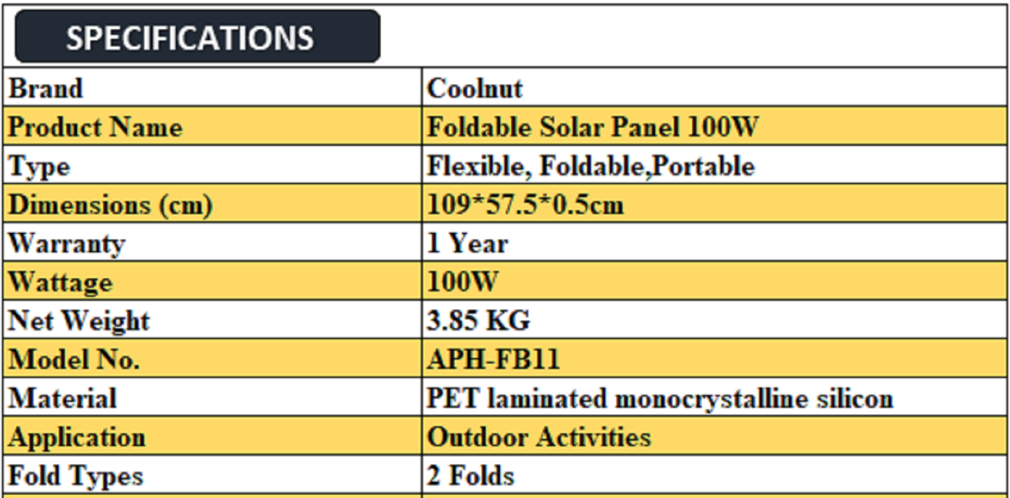 Moerdon 100W Folding Solar Panel