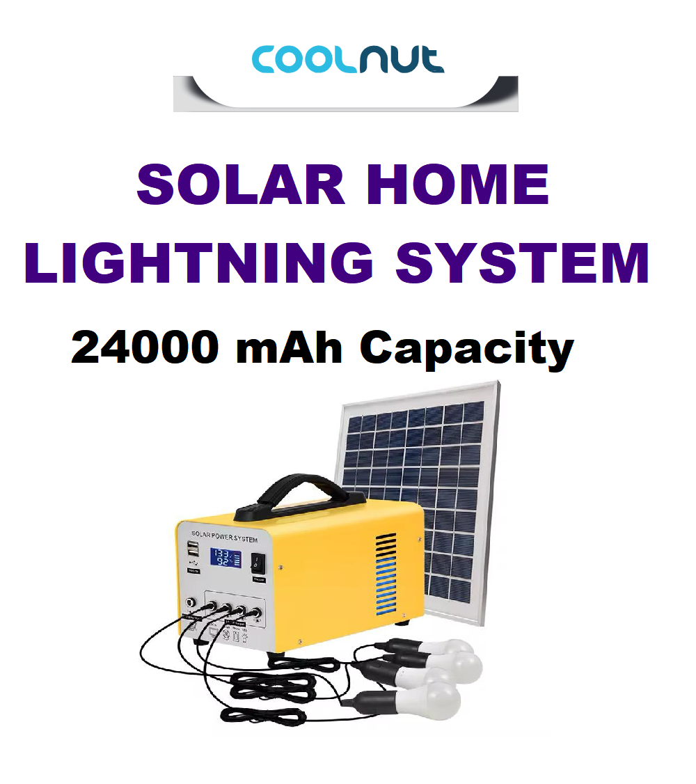 Coolnut 12V-6Ah Solar Home Lightning Systems 24000 mAh Capacity