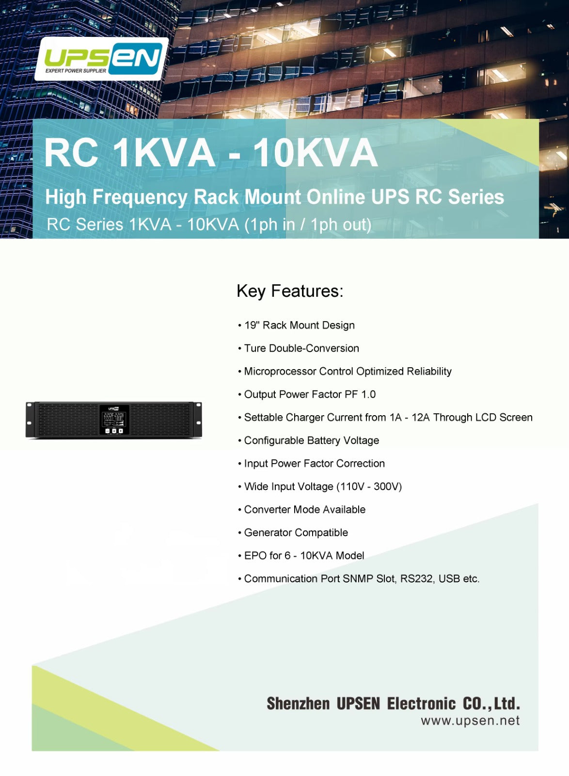 Coolnut 19" Rack Mount Design 110V-300V Online UPS