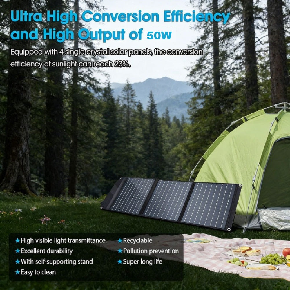 Coolnut Portable Foldable Solar Panel 50W