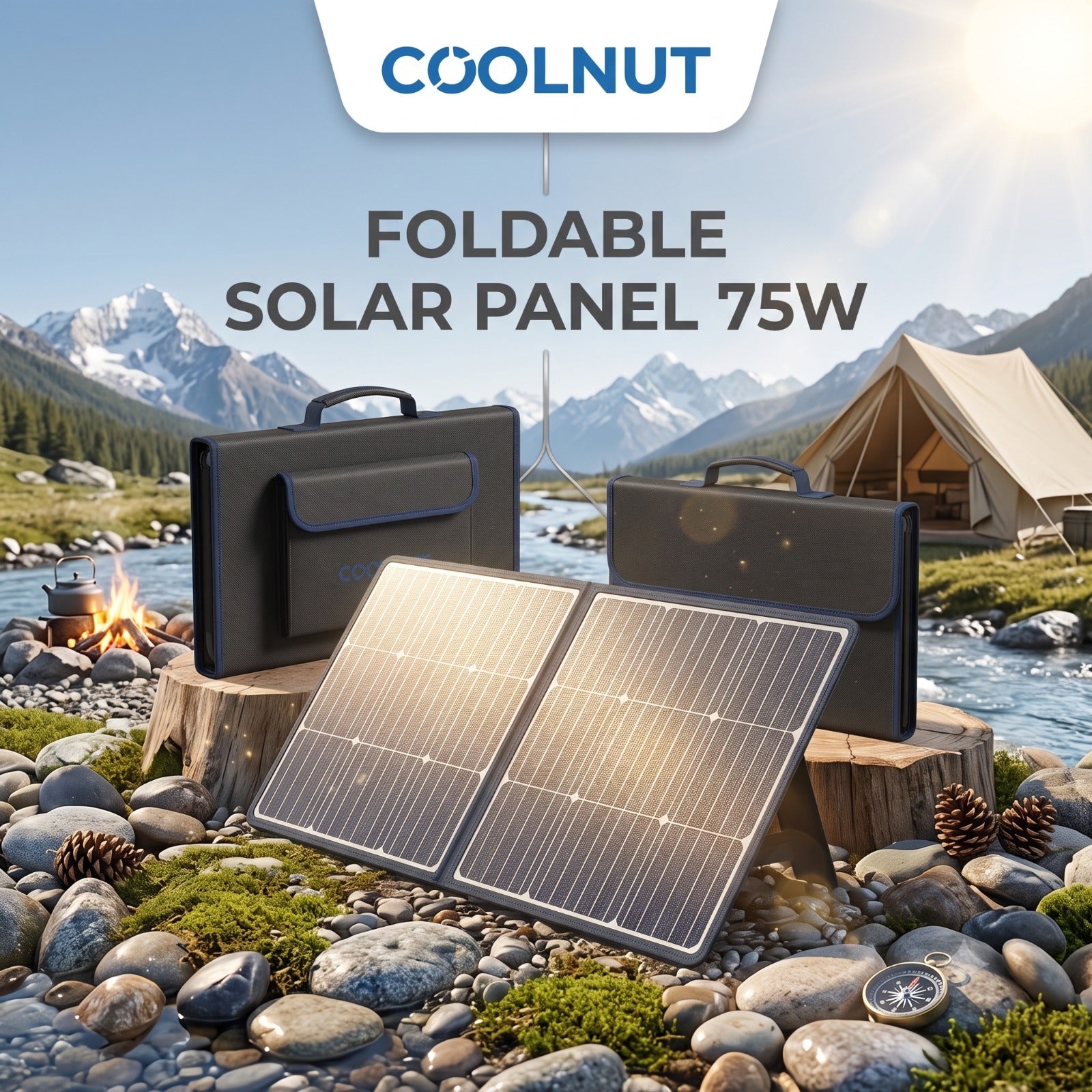 Coolnut Portable Foldable Solar Panel 75W