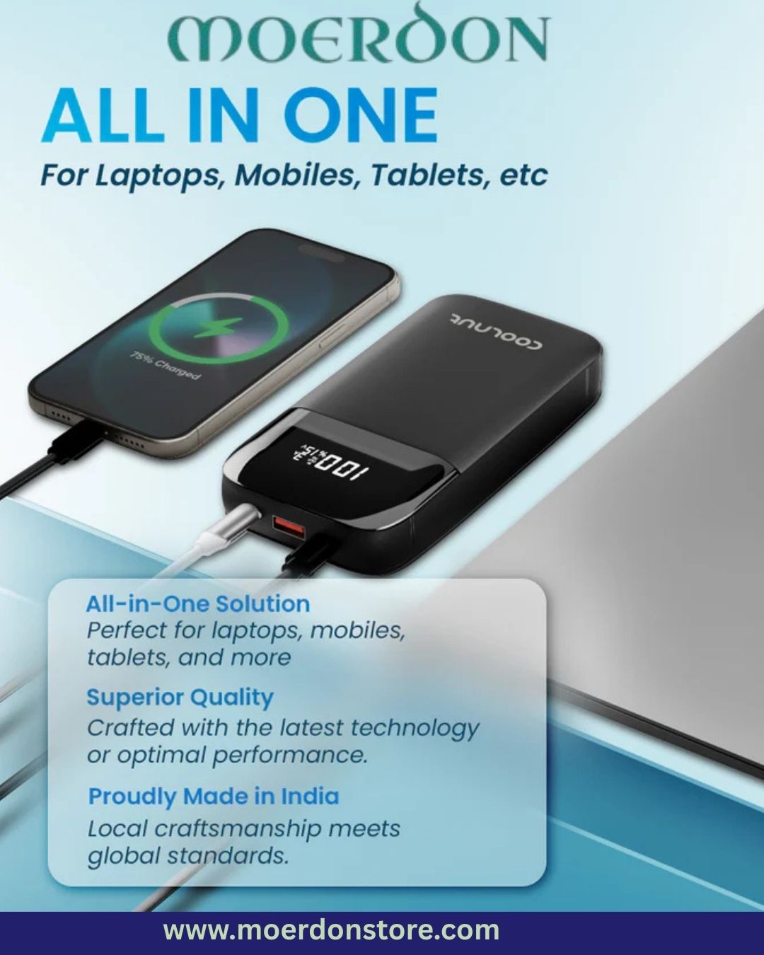 20000mAh Power Bank - Portable, High-Capacity Laptop Charging