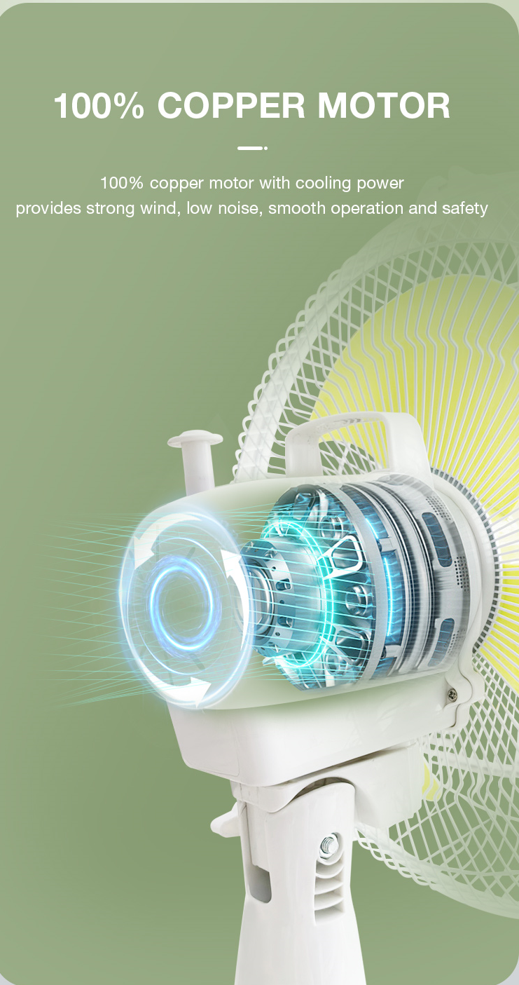 Coolnut 13" Rechargeable 15W Solar Table Fan with 30000 mAh Battery