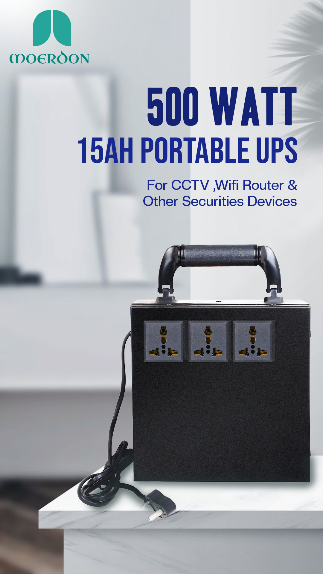 Moerdon 500W Portable 15Ah UPS for All types of CCTV Cameras, WI-FI Routers