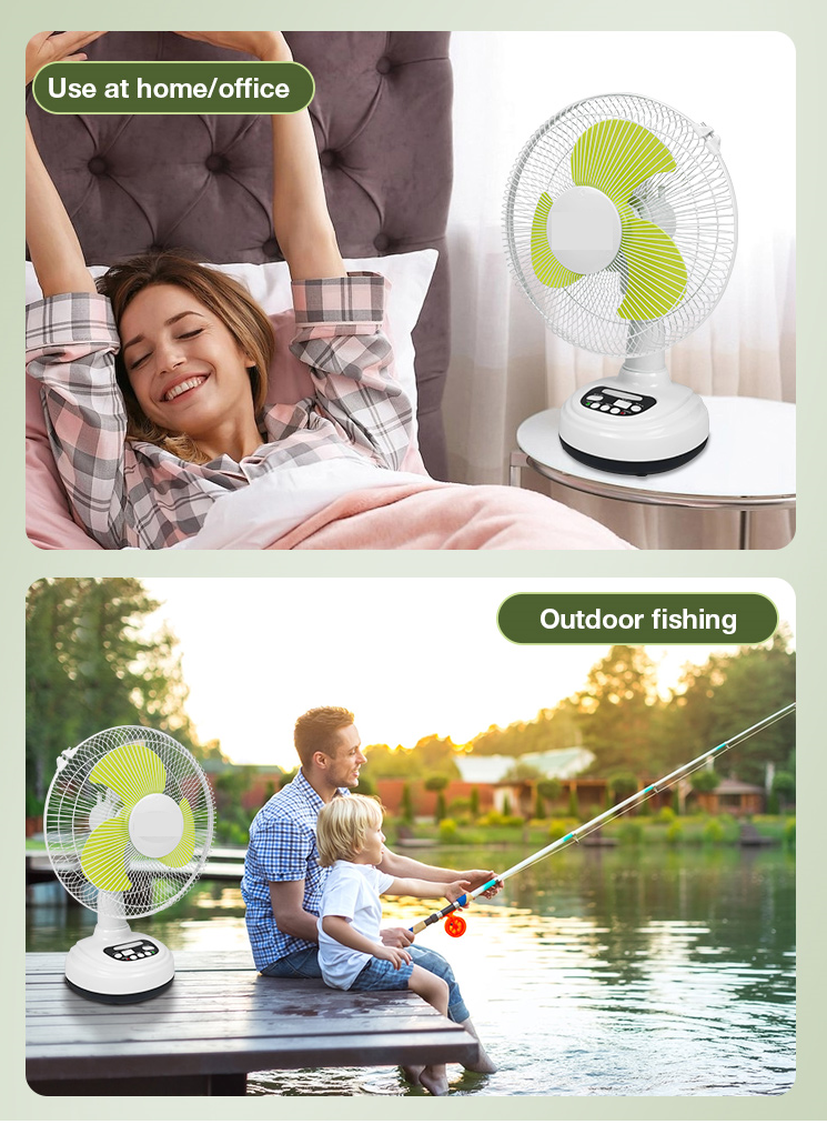 Coolnut 13" Rechargeable 15W Solar Table Fan with 30000 mAh Battery