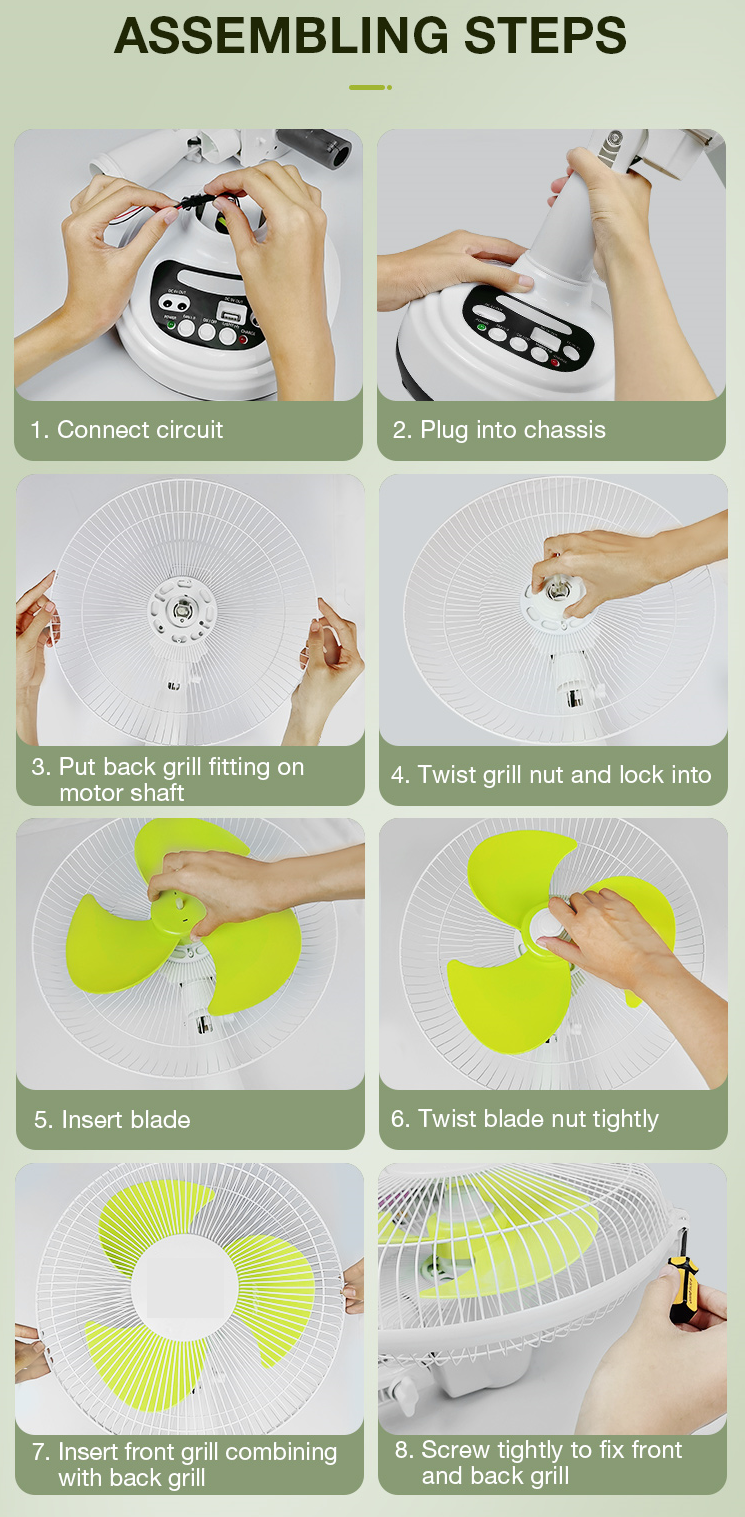 Coolnut 13" Rechargeable 15W Solar Table Fan with 30000 mAh Battery