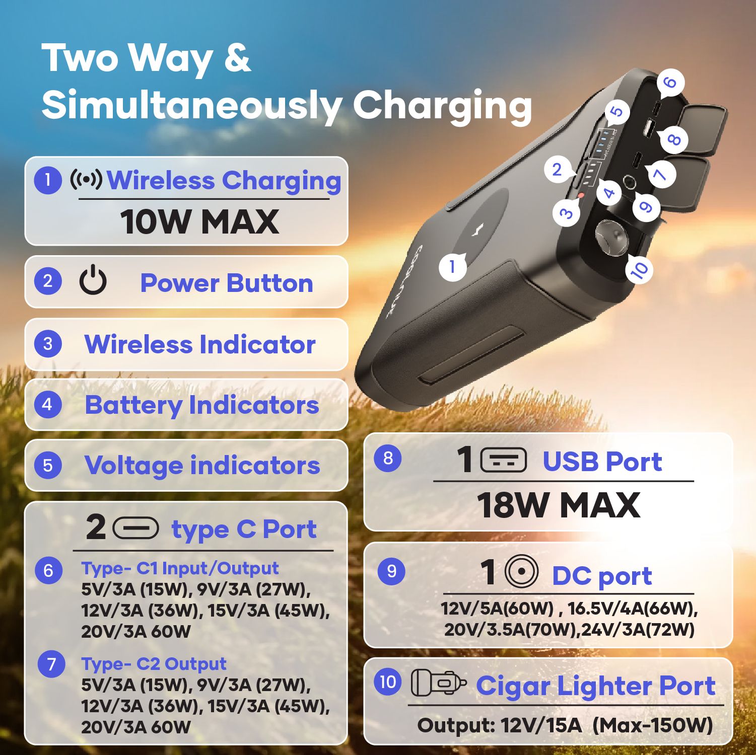 wireless charging power bank