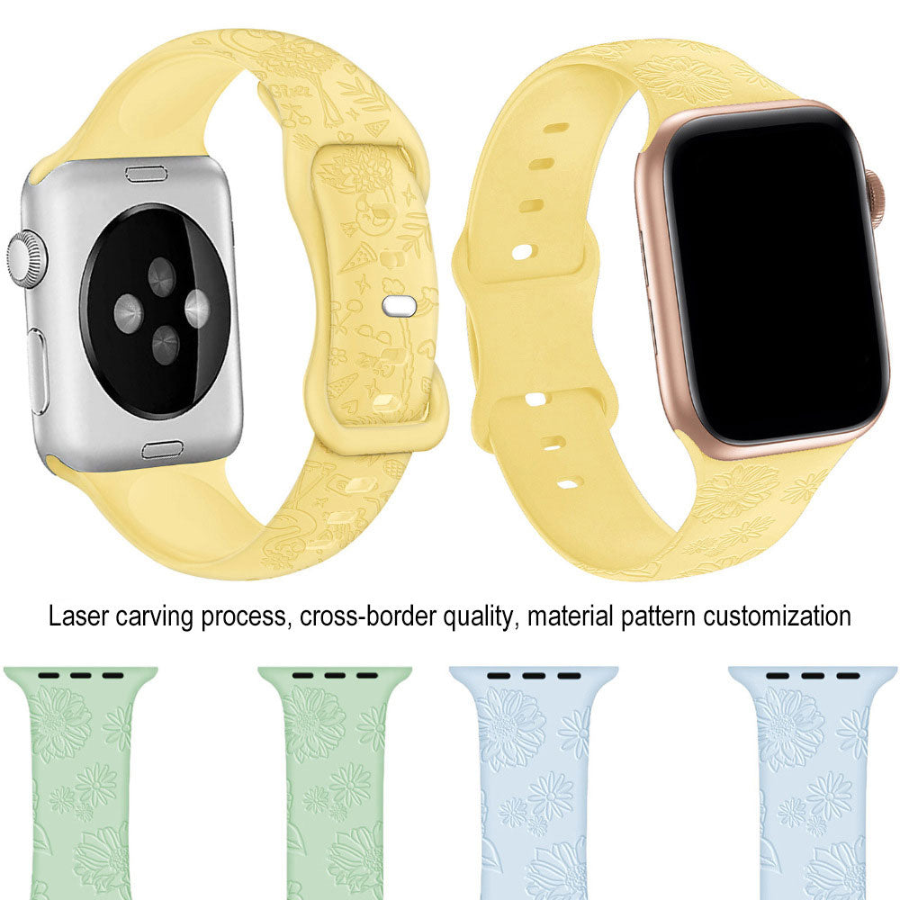 Band Fashion Floral Engraved Strap