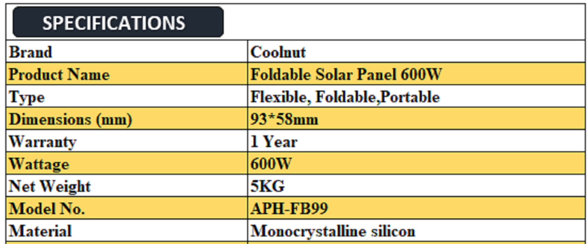 Coolnut Portable Foldable Solar Panel 600W