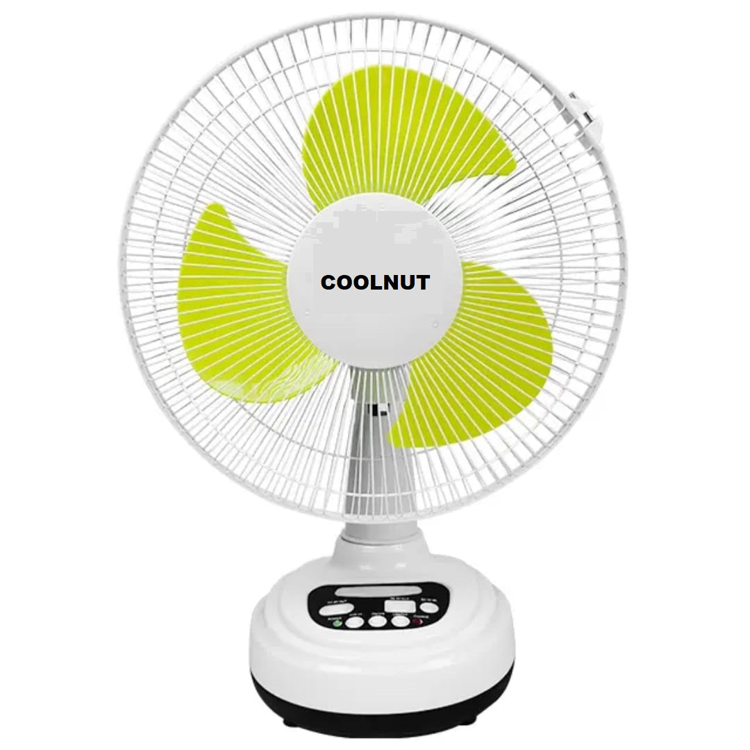 Coolnut 13" Rechargeable 15W Solar Table Fan with 30000 mAh Battery