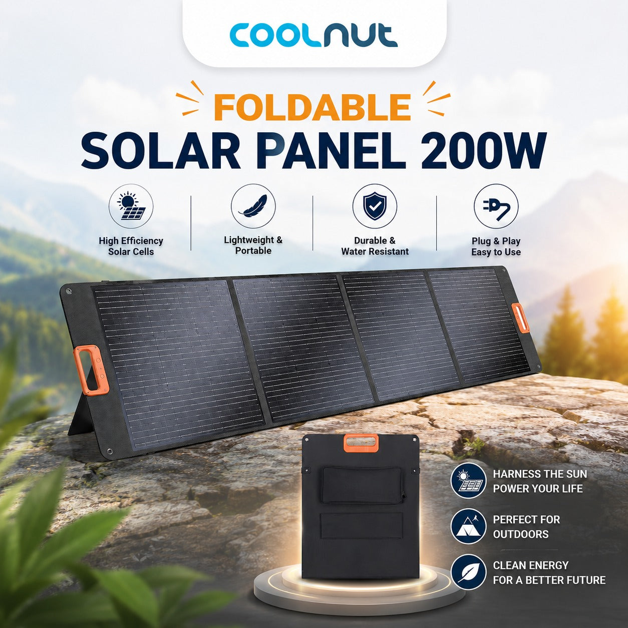Coolnut Portable Foldable Solar Panel 200W