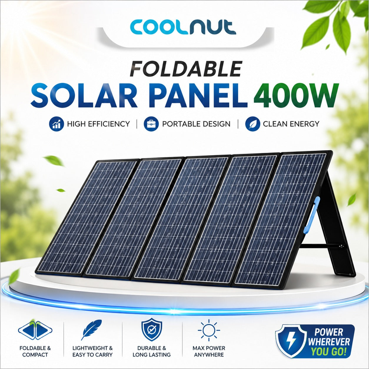 Coolnut Portable Foldable Solar Panel 400W