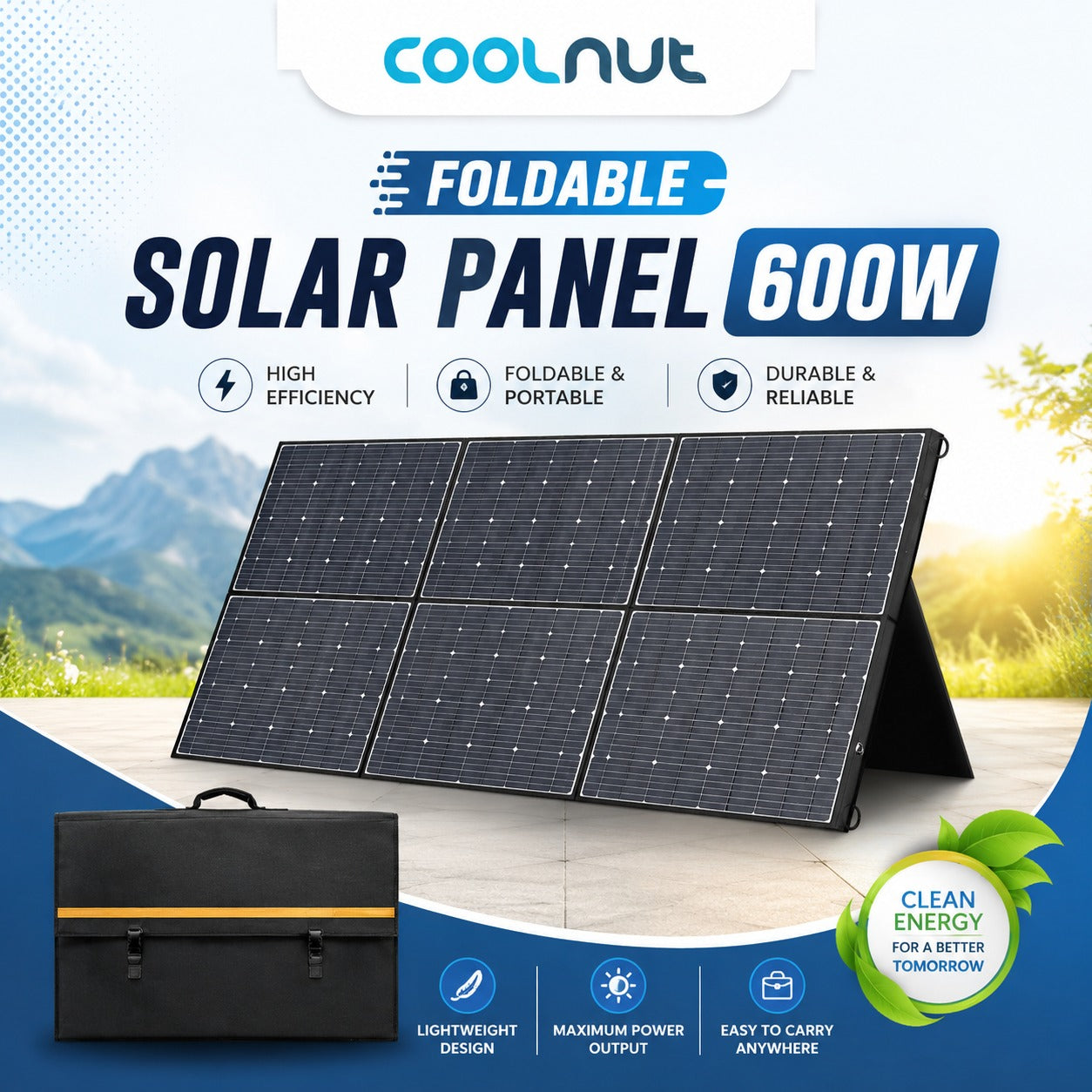 Coolnut Portable Foldable Solar Panel 600W